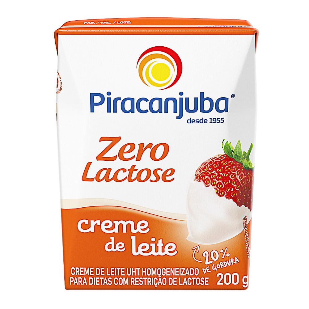 CREME DE LEITE ZERO LACTOSE PIRACANJUBA 200G produtos naturais emporio pascoto
